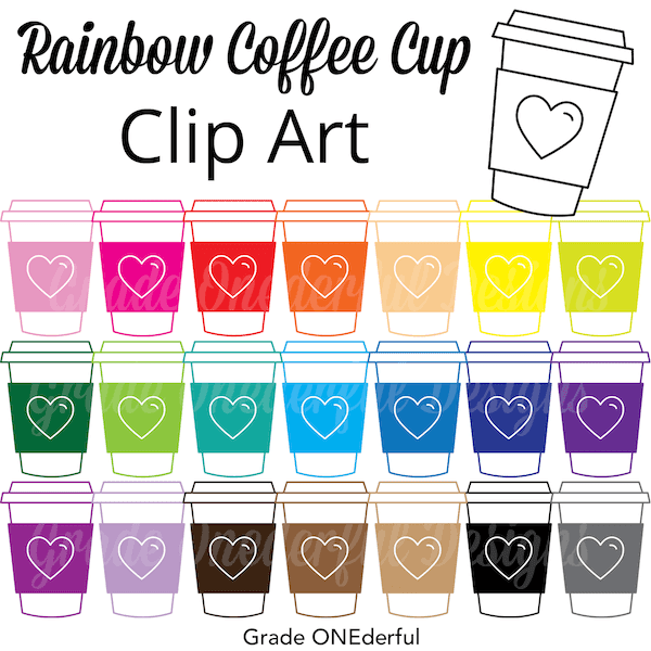 Coffee Cup Clip Art in ALL the Colours!