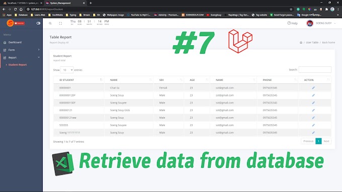 Retrieve data from database using Laravel