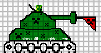 Minecraft Pixel Art Templates: creeper tank