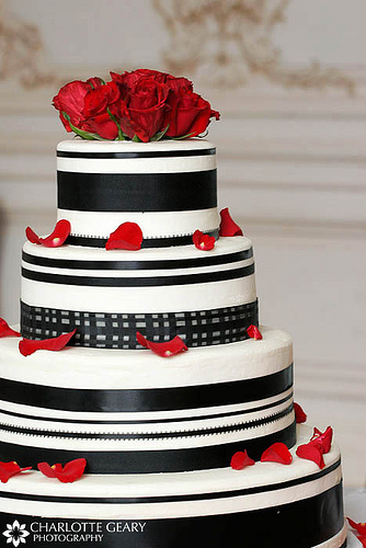 black white red wedding