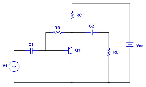 Self Base Biased AC equivalent Circuit Diagram