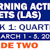 GRADE 2 LEARNING ACTIVITY SHEETS (Q3: Week 1) March 1-5, 2021