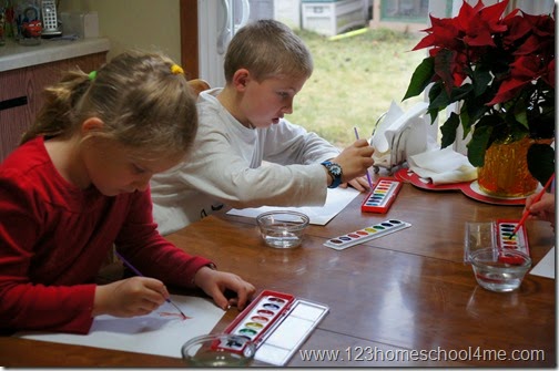 elementary kids christmas painting kids activities