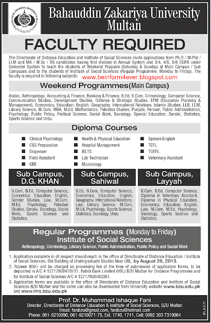 Jobs+In+BZU+Multan+and+in+Its+Campuses