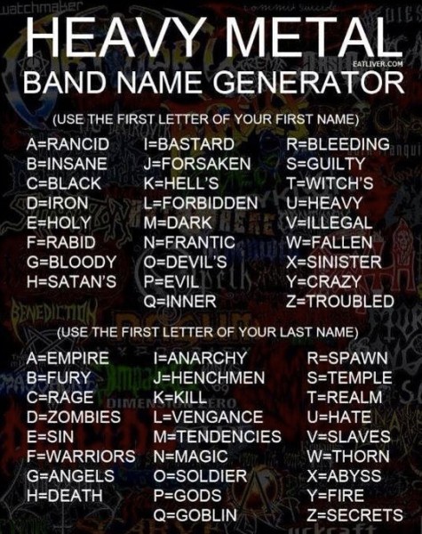 Bob s Blog Heavy Metal band name generator 