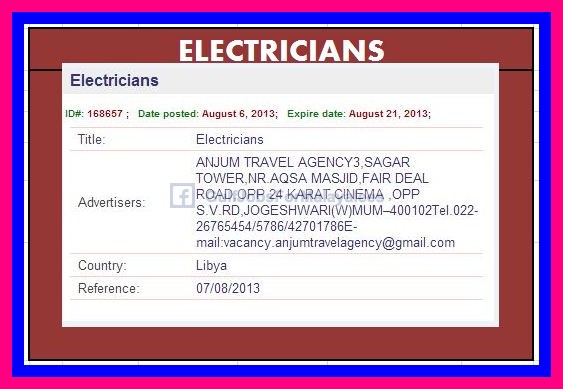 Electricians For Libya