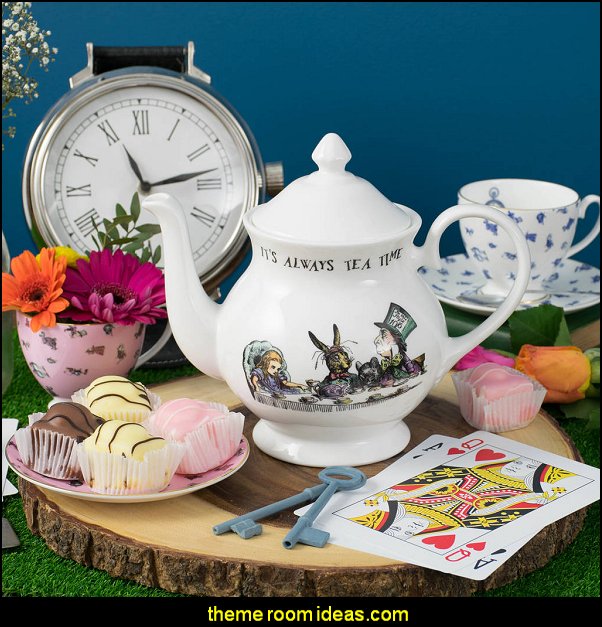 Alice In Wonderland 'It's Always Tea Time' Fine Porcelain Large Teapot