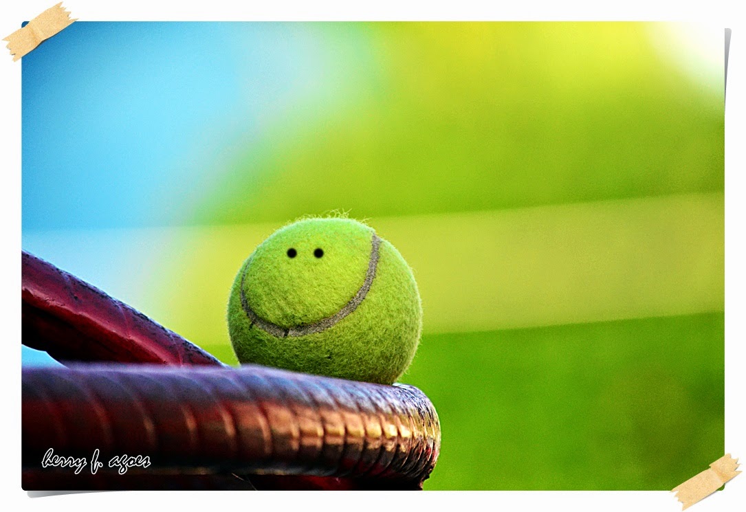 smile, tennis ball