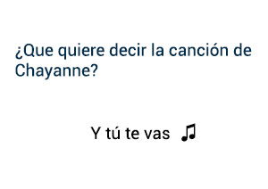 Chayanne Y Tú Te Vas significado de la anción.