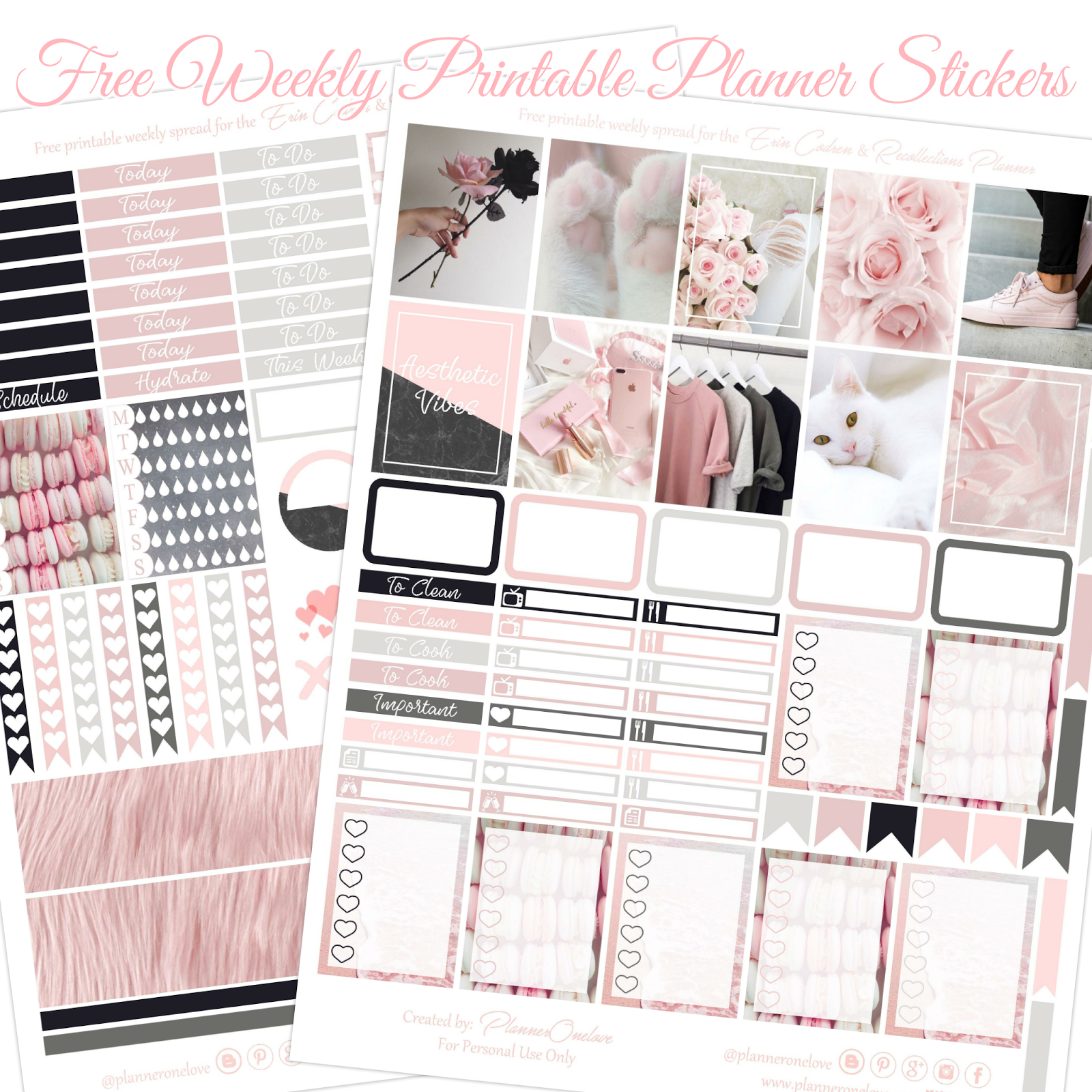 free aesthetic vibes printable with silhouette studio cut file for the ec recollections planner planner onelove