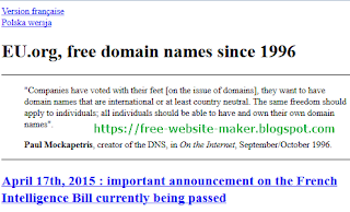 Free sub domain .eu.org