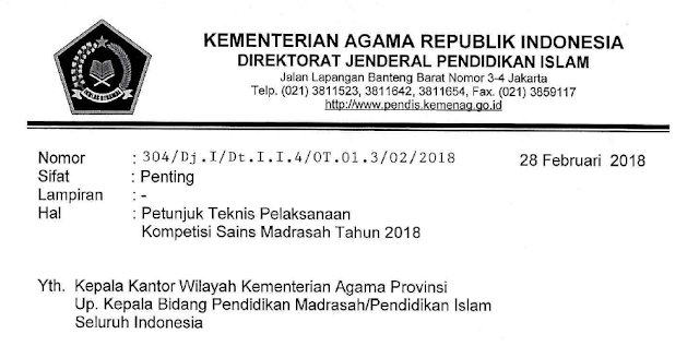 Juknis Kompetisi Sains Madrasah Tahun 2018