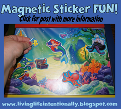 road trip games - magnetic sticker fun
