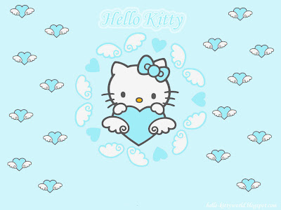 Hello Kitty-Blue-Hello Kitty-Blue Wallpeper-Kitty-Blue