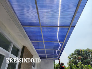 Kanopi Besi Minimalis atap Polycarbonate Terpasang di Bintara Bekasi