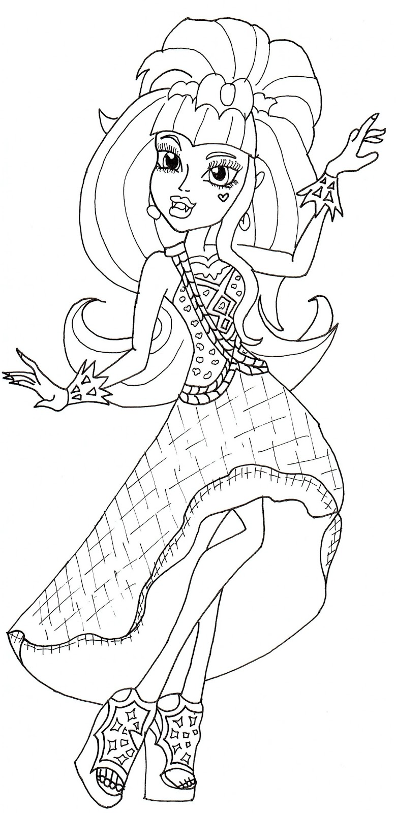 Download Free Printable Monster High Coloring Pages: Draculaura 13 Wishes Coloring Page