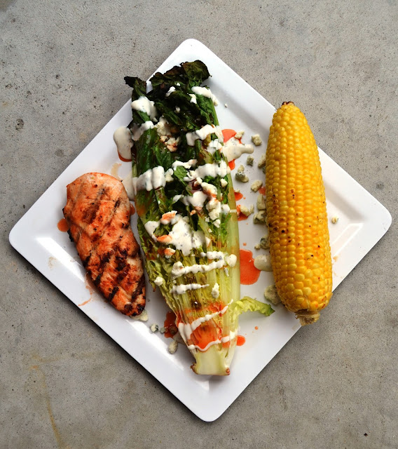 Grilled Romaine Buffalo Chicken Salad