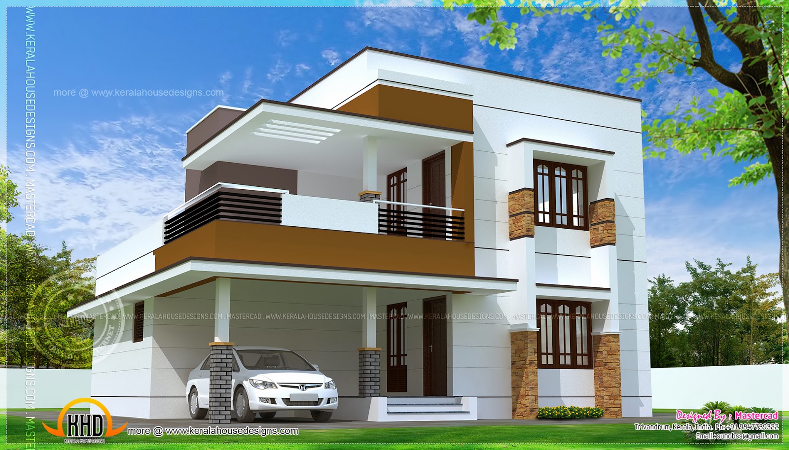 Simple modern home design in 1817 square feet  Kerala 