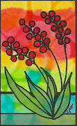 Flower Drawing with ColorBleed Background (with spring moss )