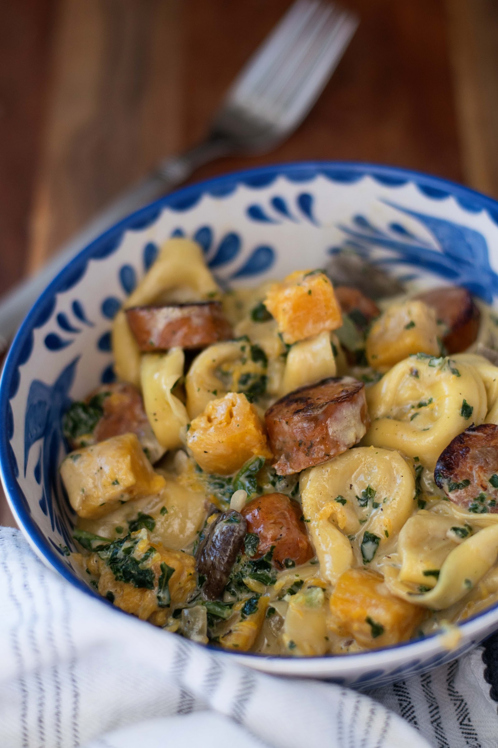 Creamy One Pot Sausage and Butternut Squash Tortellini Recipe 