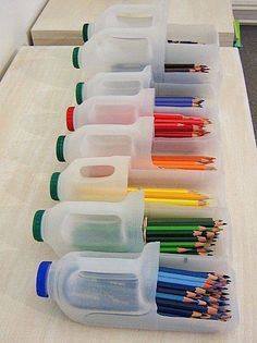 Idea to make pencils box from plastic bottle for kids