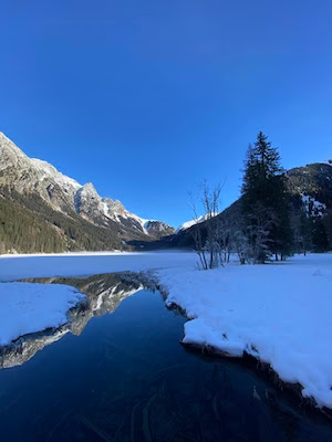 Lago di Anterselva con la neve