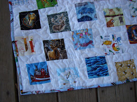 Disappearing nine patch I Spy quilt