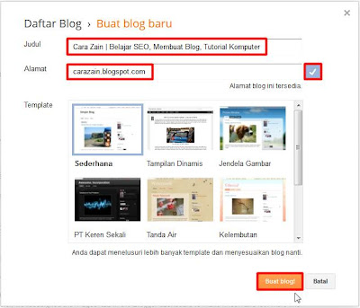 Cara Membuat Blog Gratis Di Blogspot Blogger