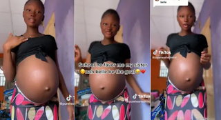 Young lady dance hard as she flaunts her big baby bump [video]