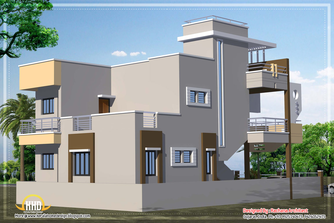 Contemporary India  house  plan  2185 Sq Ft Indian  Home  