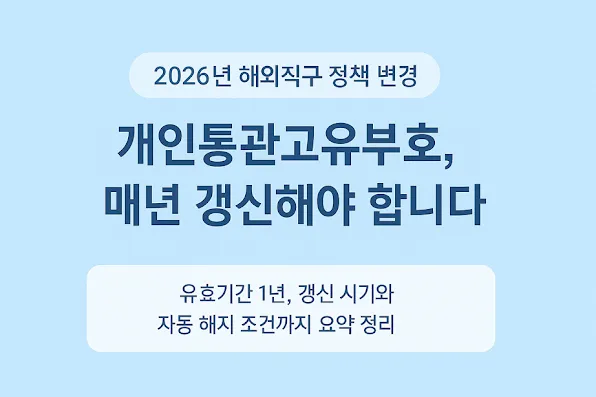 해외직구 막히기 전에 꼭 해야 할 개인통관고유부호 갱신 준비법