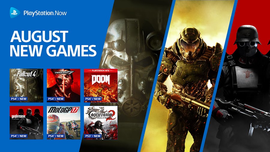 playstation now doom fallout 4 wolfenstein new order tekken 7 ps4 lineup sony