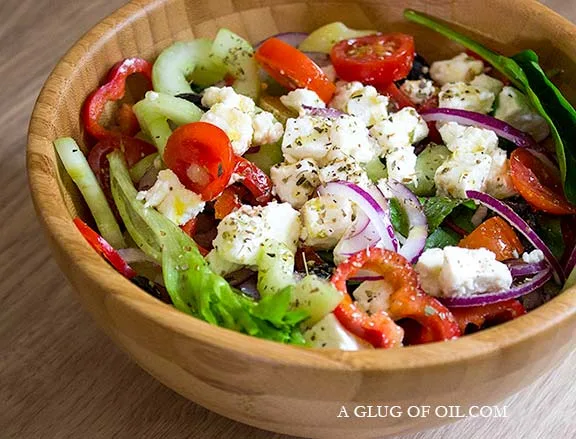 Greek salad with potatoes.