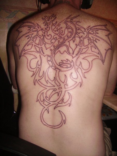 full back tattoo dragon popular tatoo art on body