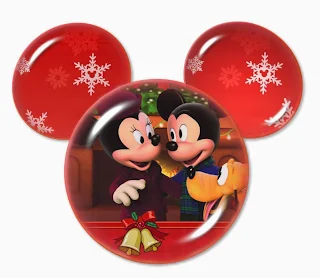 Speciall Christmas: Mickey and Minnie in Mickey Heads. 