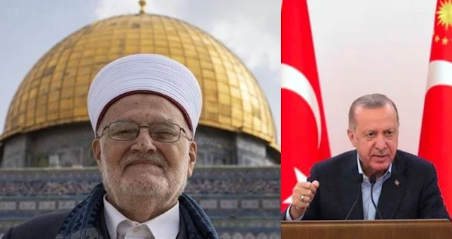 mengungkapkan penghargaannya atas dukungan Turki terhadap Palestina selama panggilan tele Imam Masjid Al-Aqsa Memuji Turki Atas Dukungannya Pada Palestina