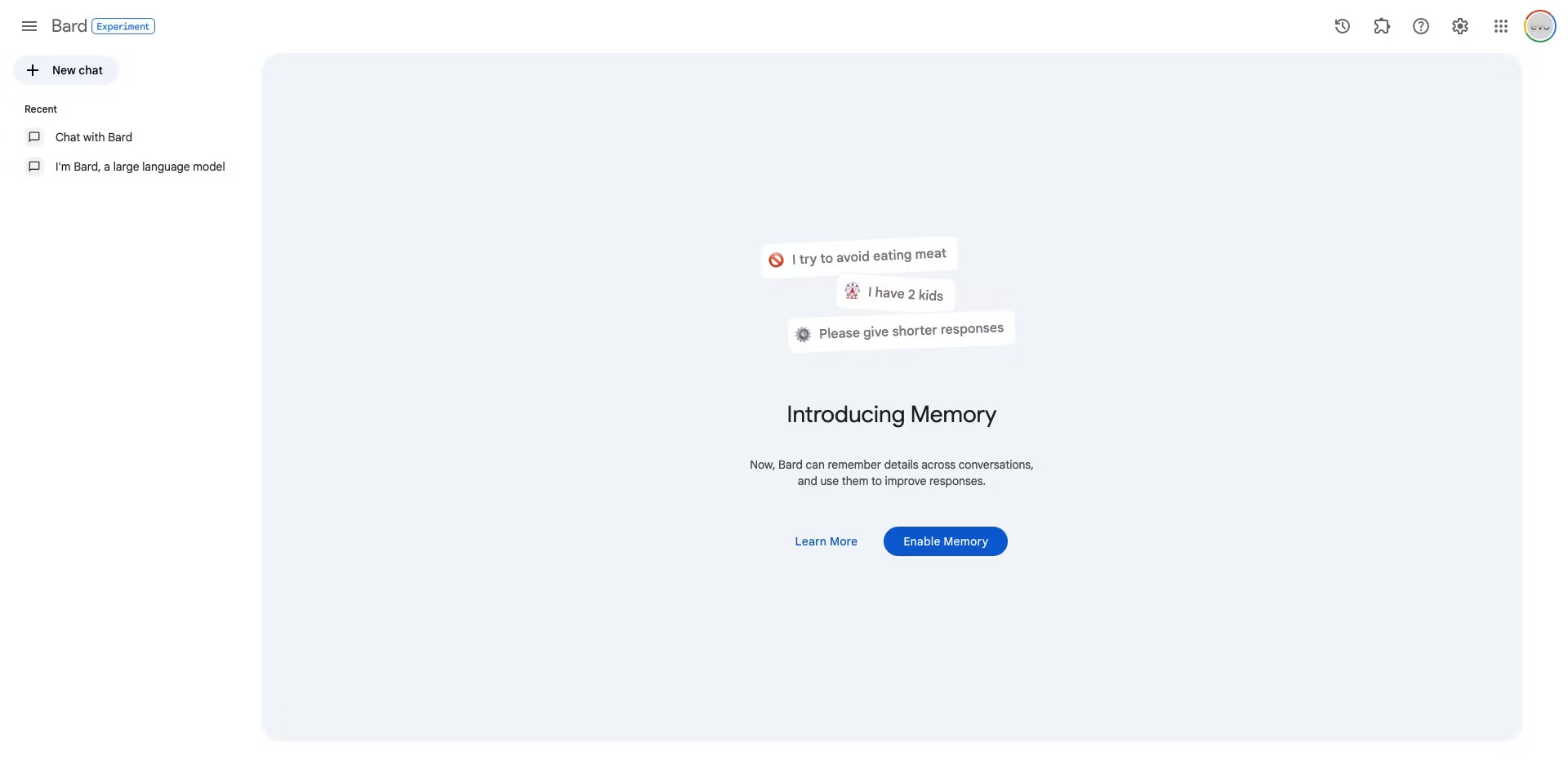 Google Bard Getting a Memory Switch to Remember Important Information