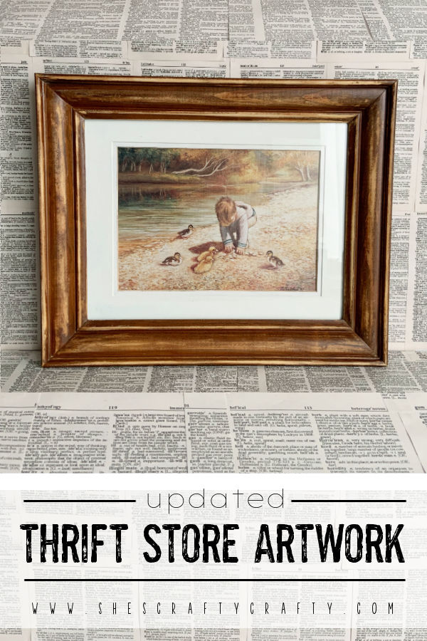 Pinterest Pin How to Update Thrift Store Artwork.