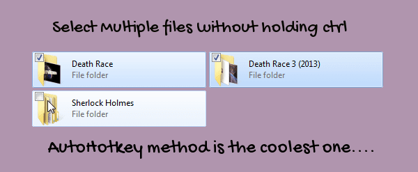 select multiple files without holding ctrl