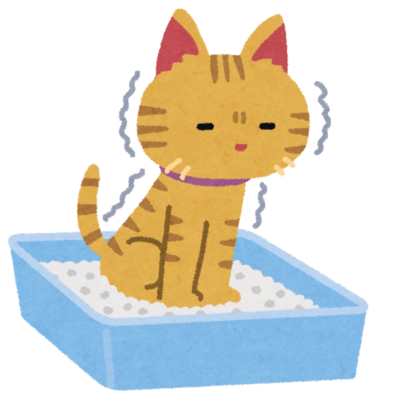 猫砂の上で踏ん張る猫のイラスト かわいいフリー素材集 いらすとや