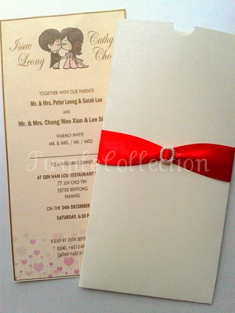 Sidling Envelope Wedding invitation Card, red, red card, sliding, sliding card, envelope, invitation, invitation card, sliding invitation card, pocket style, red ribbon, white pearl, peter leong and sarah lee, peter leong, sarah lee, peter, sarah