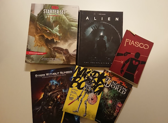 A collection of role-playing books