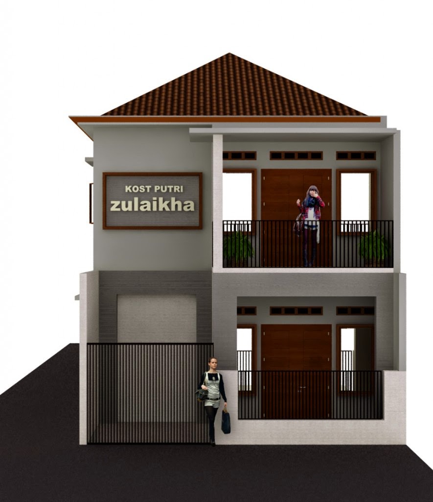  Gambar  Desain  Rumah  Kost  Minimalis 2 Lantai Dan Biaya 