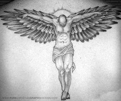 male angel tattoo. pictures of angel tattoos.