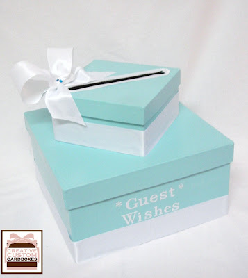 Wedding Cake Boxes  Guests on Card Box Creations     Tiffany Blue  Guest  Wishes   Cardboxdiva Com