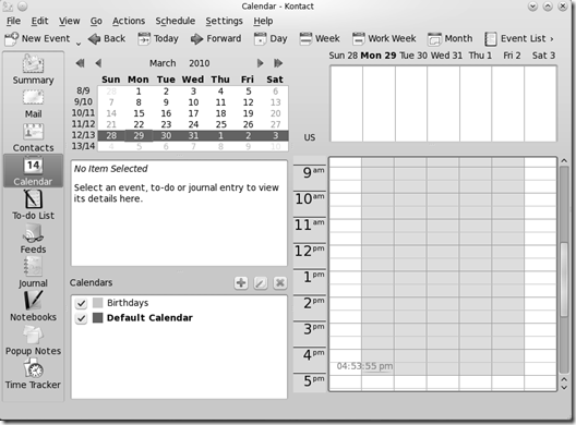 Store your appointments and view your calendar in KOrganizer