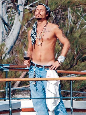 Johnny shirtless - Johnny Depp 