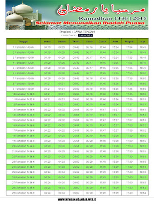 Jadwal Imsakiyah Purworejo 2015 (1436 H)