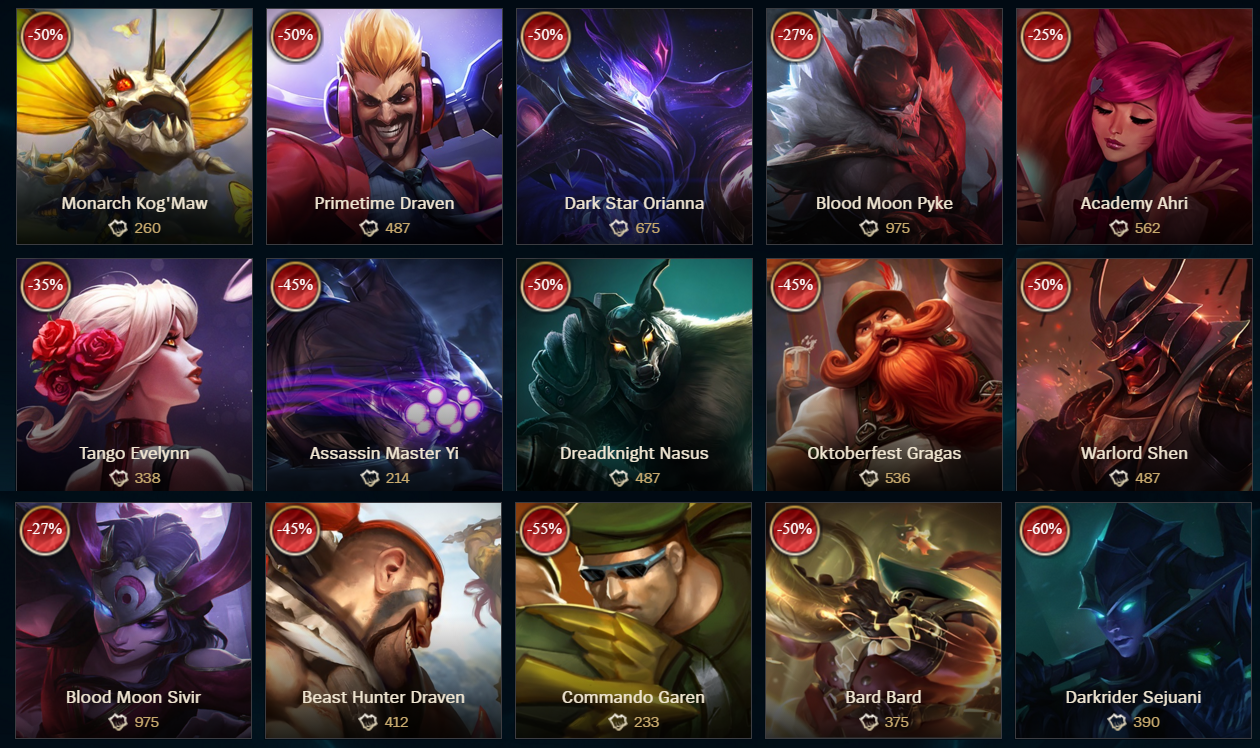 Champion Skin Sale Week Of July 8th Images, Photos, Reviews