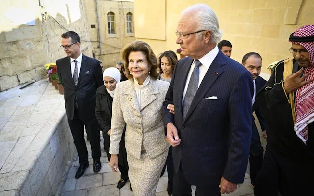 King Carl Gustaf, Queen Silvia, Princess Ghida Talal and Princess Majda visited the Al Hussein Society